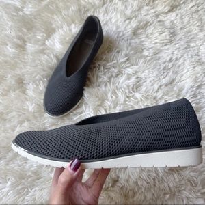 Eileen Fisher Heaven Knit Stretch Wedge Slip On Gray Size 11
